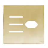 Placa p/ 3 Interruptores + Tomada 4x4 - Novara Glass Dourado